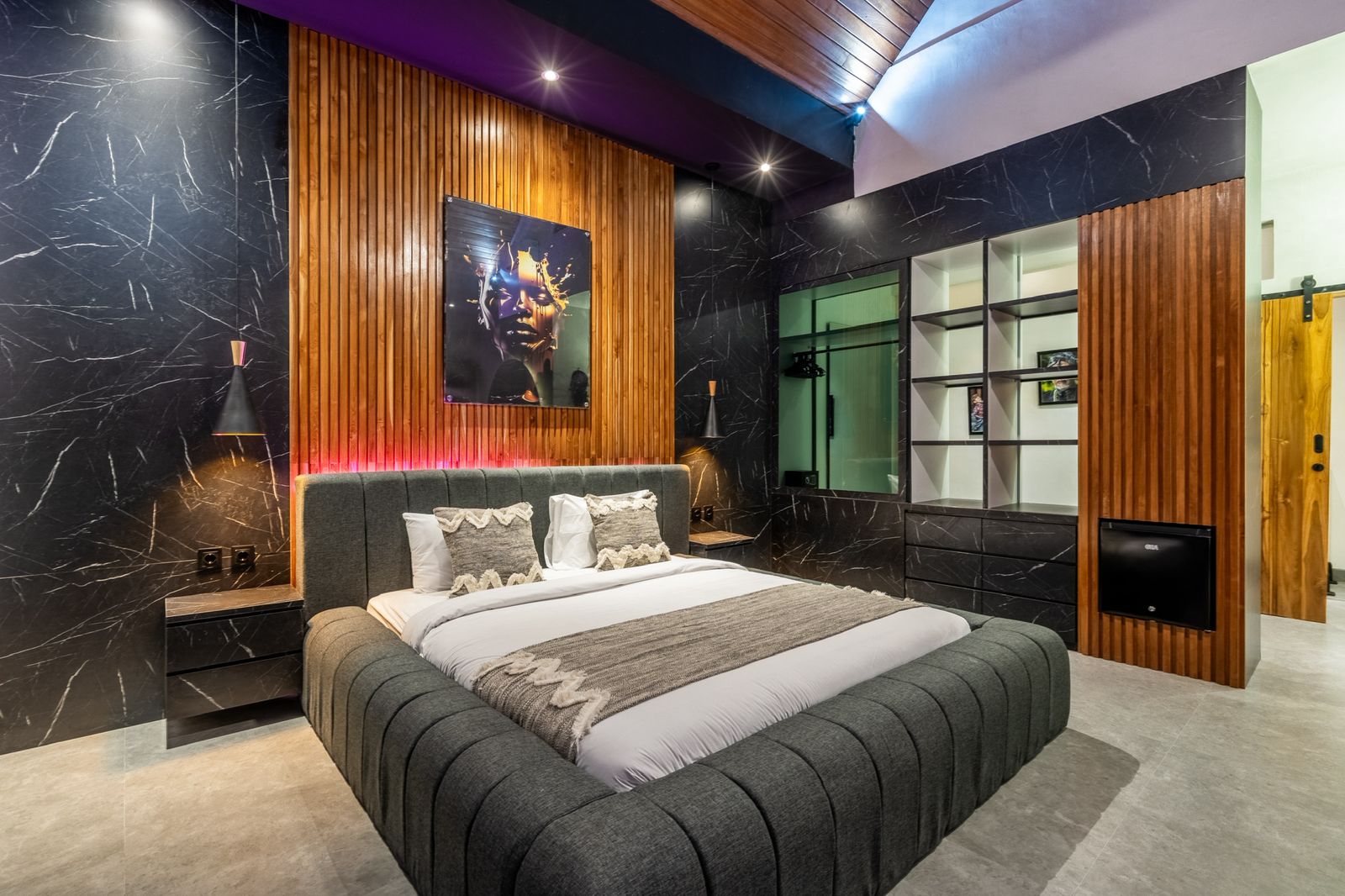 Sixth Sense Villas, modern private-pool villa with teak finishes in Kerobokan, Bali